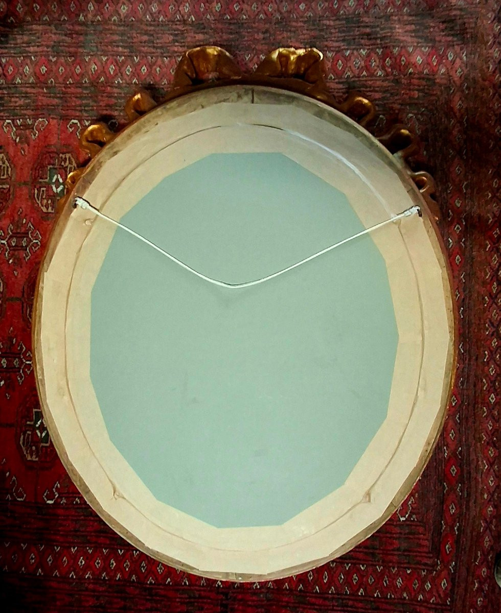 Paire de tapisserie d'Aubusson  XVIIIème dans une paire de cadre ovale de style Louis XVI-photo-4