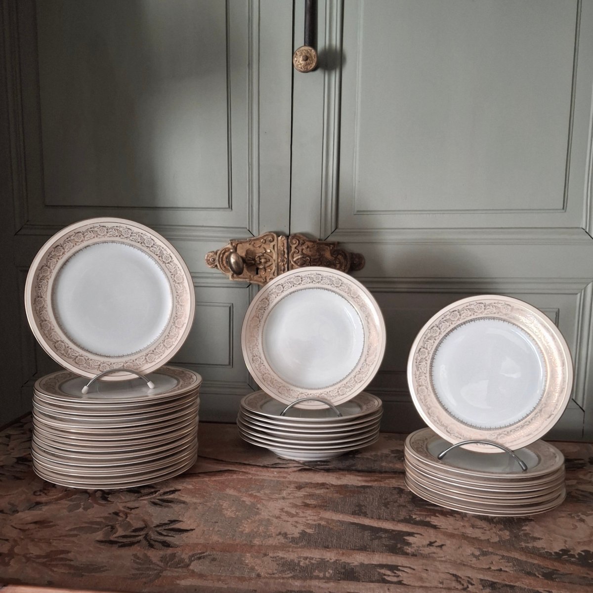 Limoges Porcelain Dinner Service By Charles Arhenfeld, 1960/80.-photo-4