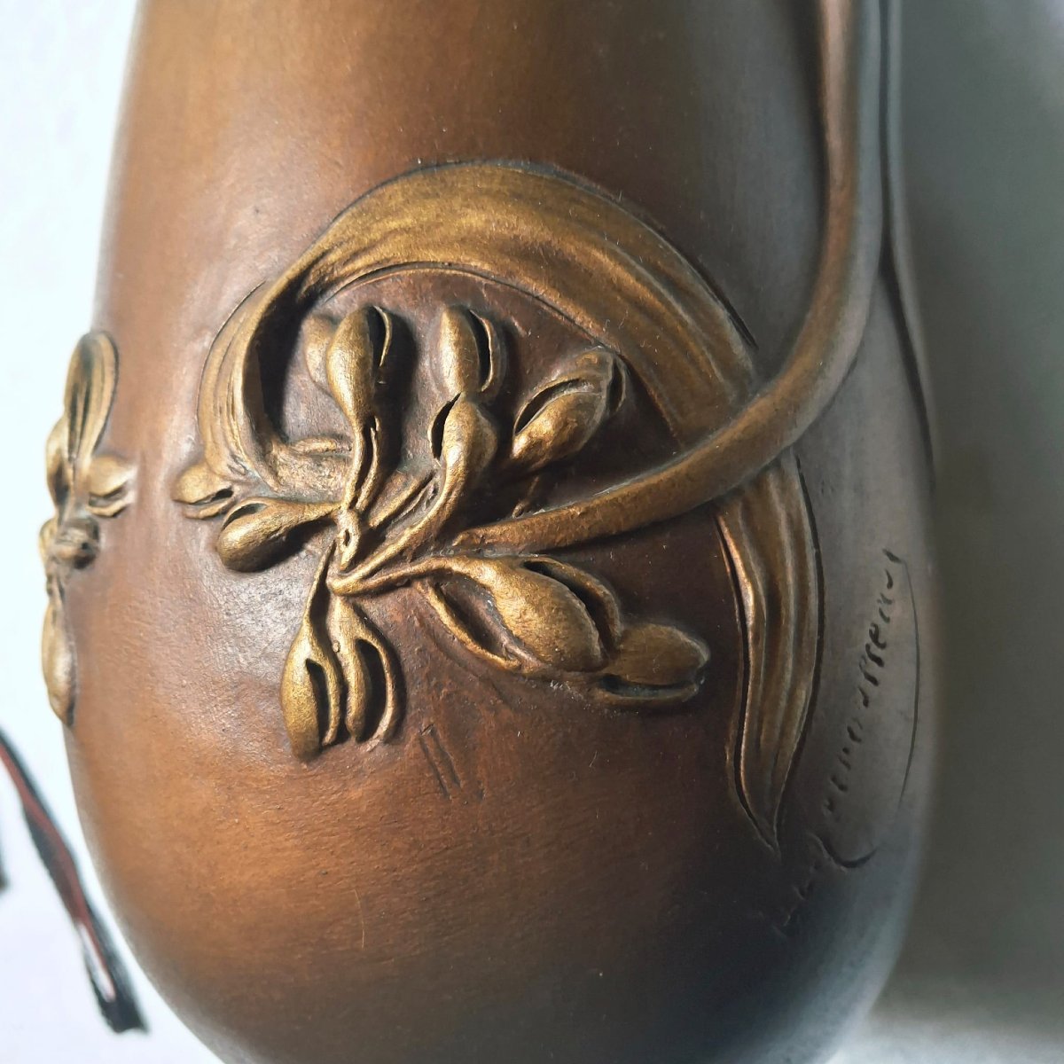 Art Nouveau Terracotta Vase By Henri Léon Desrousseau -photo-2