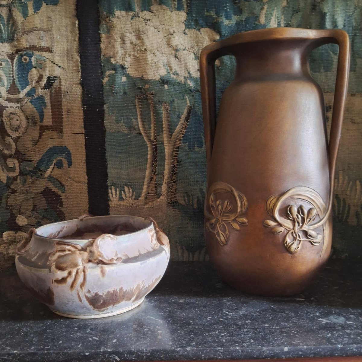 Art Nouveau Terracotta Vase By Henri Léon Desrousseau -photo-4