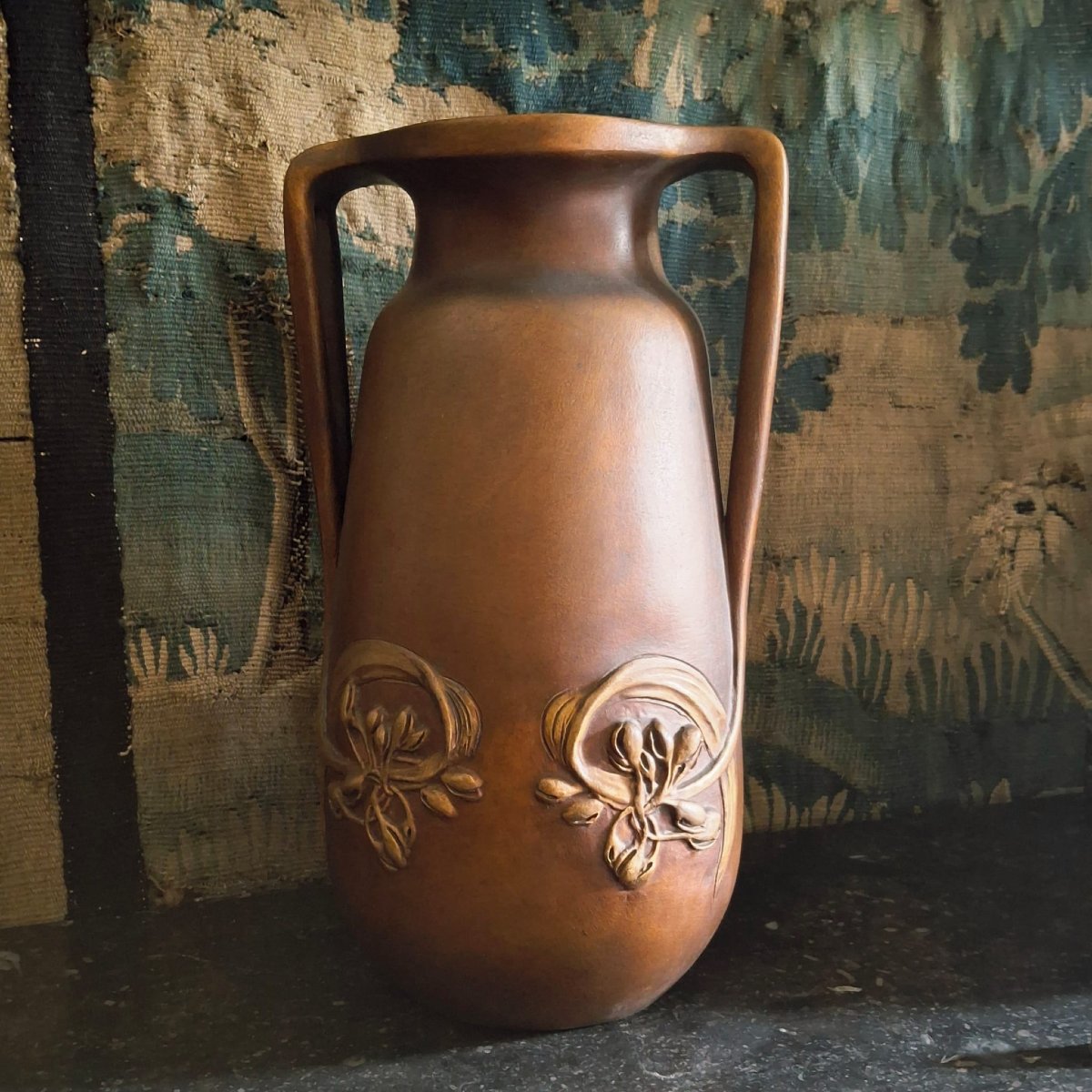Art Nouveau Terracotta Vase By Henri Léon Desrousseau 