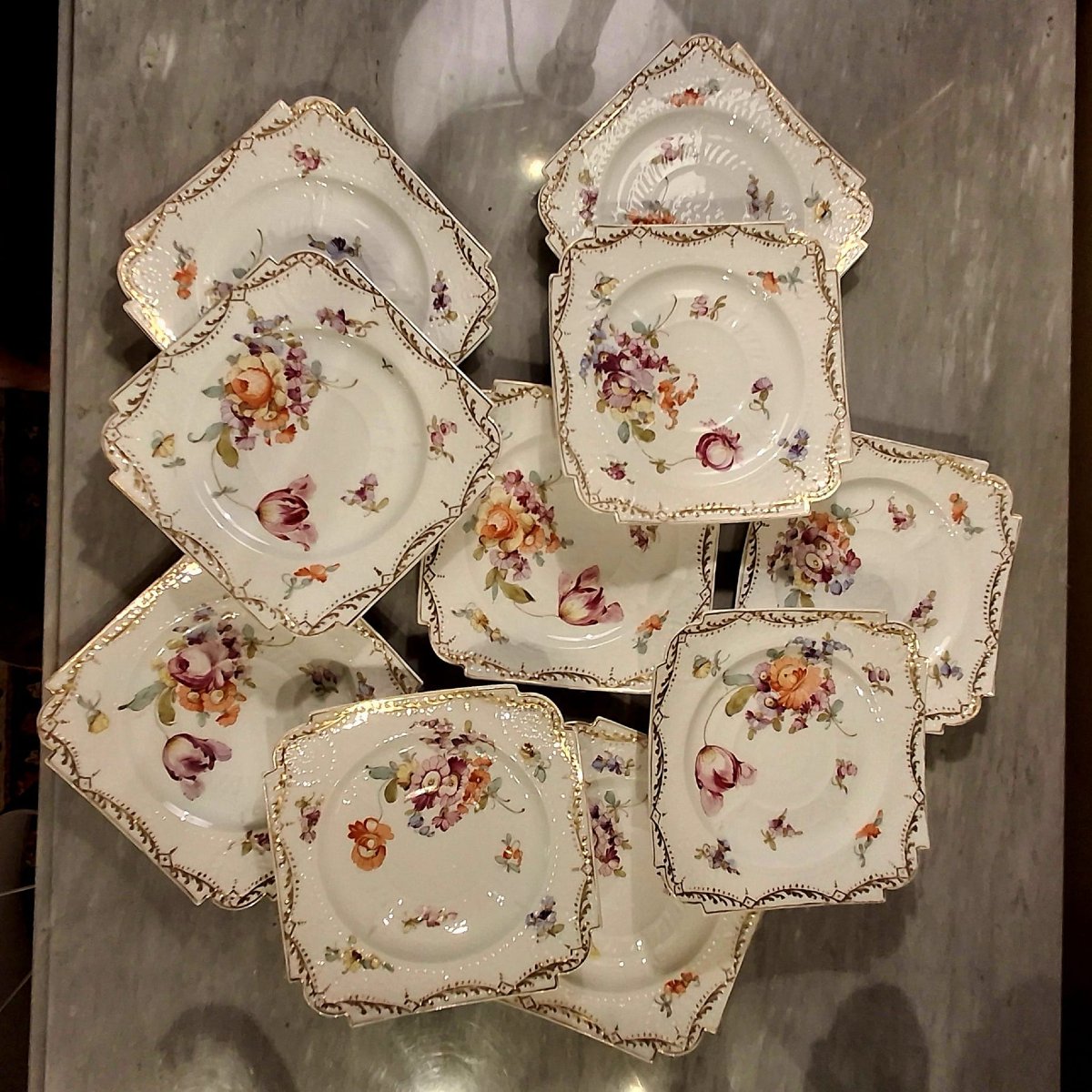Set Of Ten Small Plates By Hermann Ohme (saxe) 