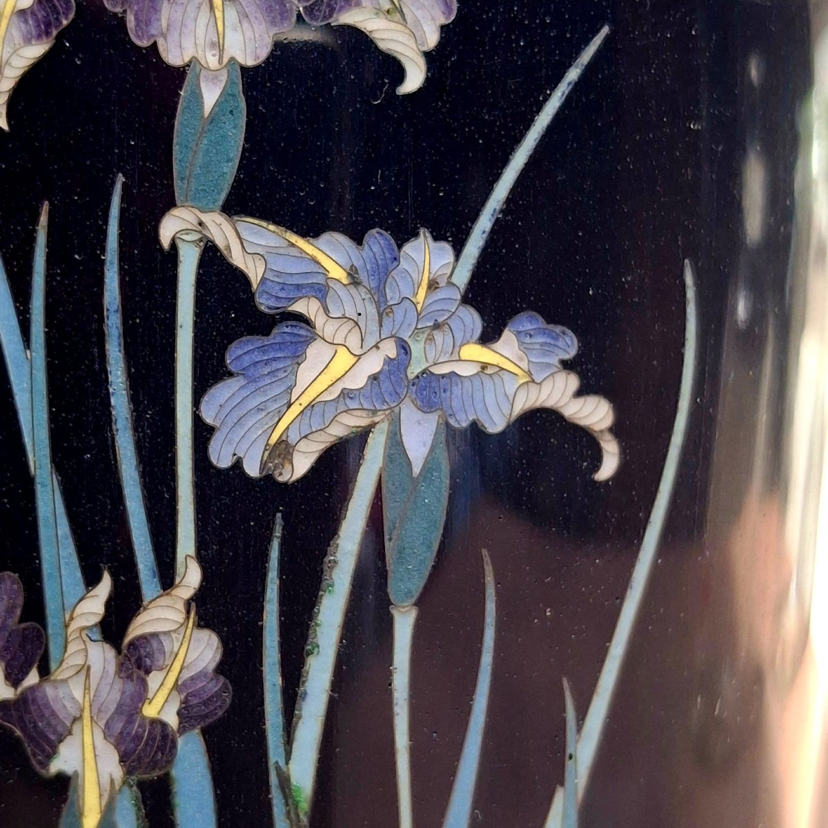 Vase japonais en émail cloisonné appelé SHIPPO-YAKI,-photo-4