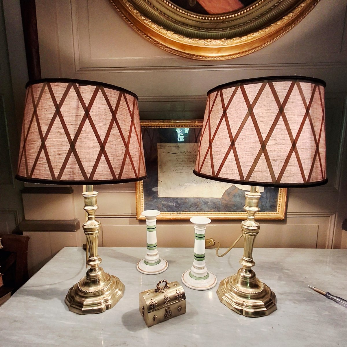 A Pair Of Regency-style Candlesticks Converted Into Lamps.-photo-2