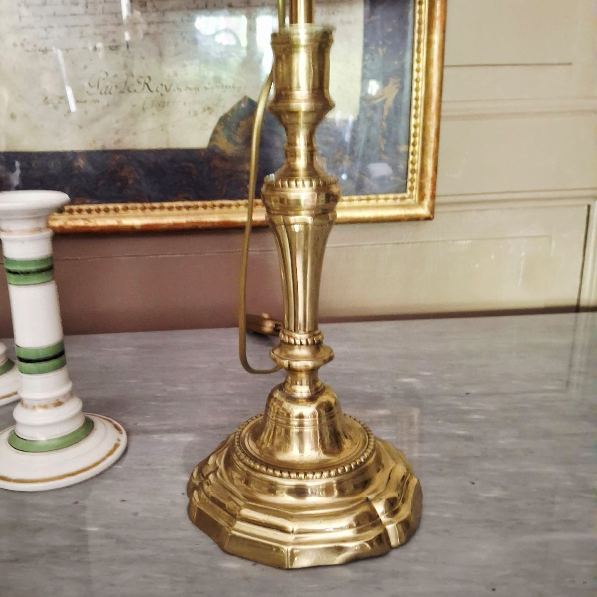 A Pair Of Regency-style Candlesticks Converted Into Lamps.-photo-1