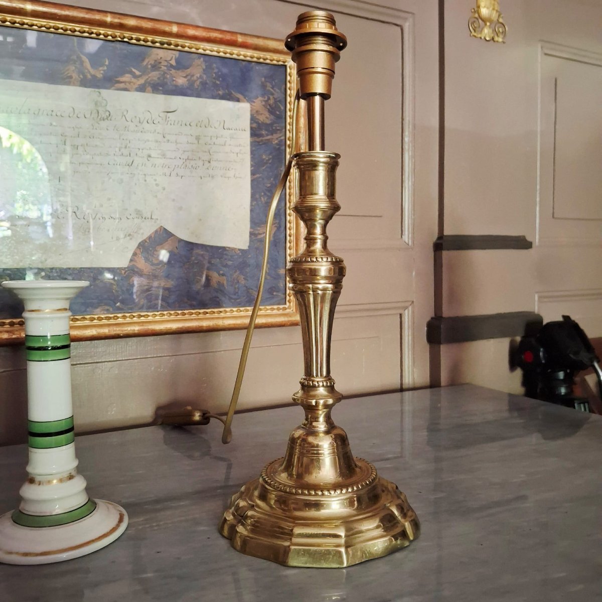 A Pair Of Regency-style Candlesticks Converted Into Lamps.-photo-4