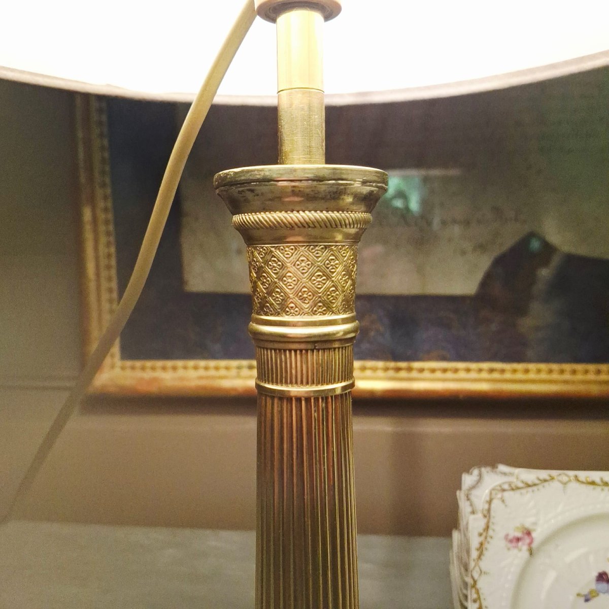 Bougeoir du debut du XIXème  monté lampe -photo-1