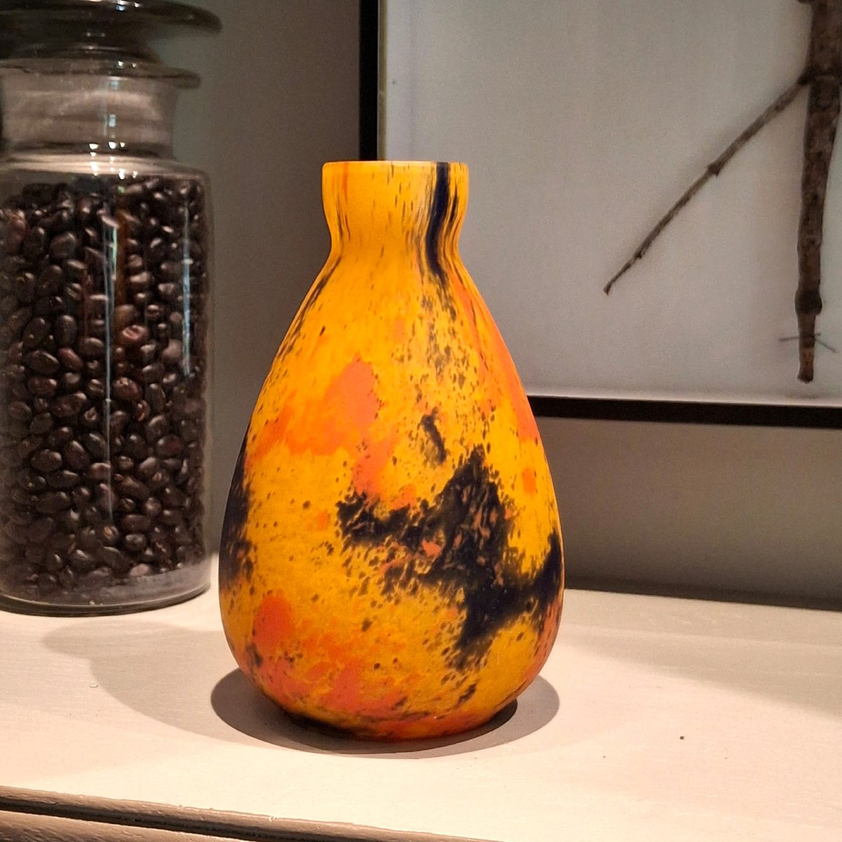 Vase Pâte de verre A. Delatte Nancy, -photo-2