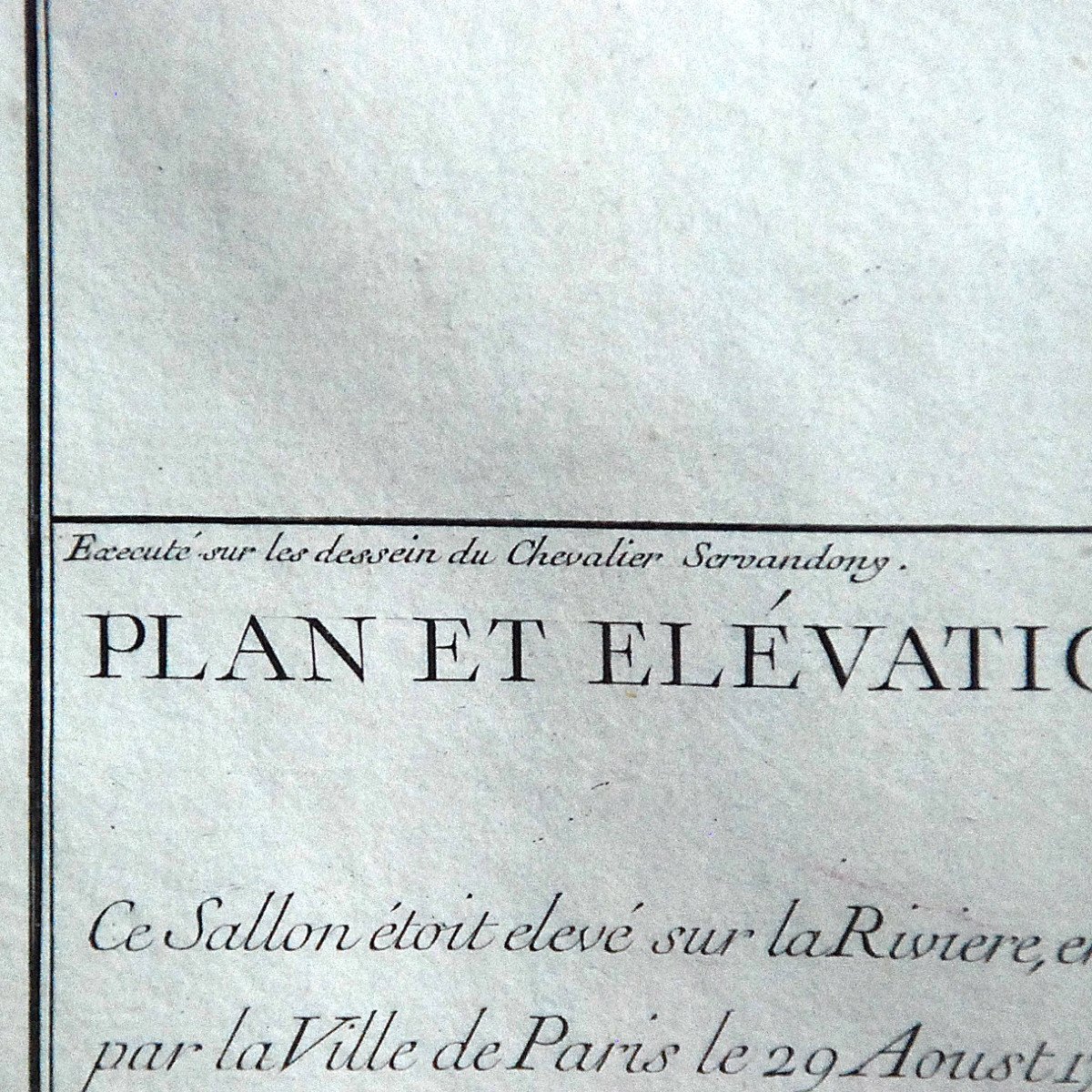 Gravure : Plan et élévation du salon de musique à Paris en 1739-photo-1