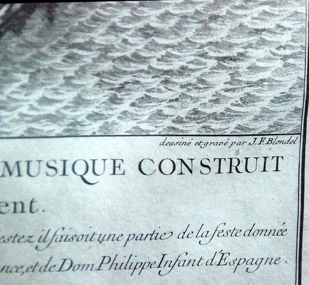 Gravure : Plan et élévation du salon de musique à Paris en 1739-photo-2