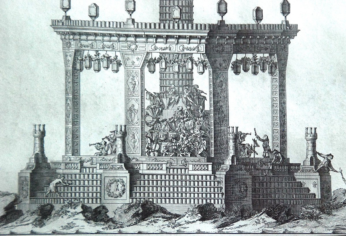 Engraving: Plan And Elevation Of The Music Room In Paris In 1739-photo-3