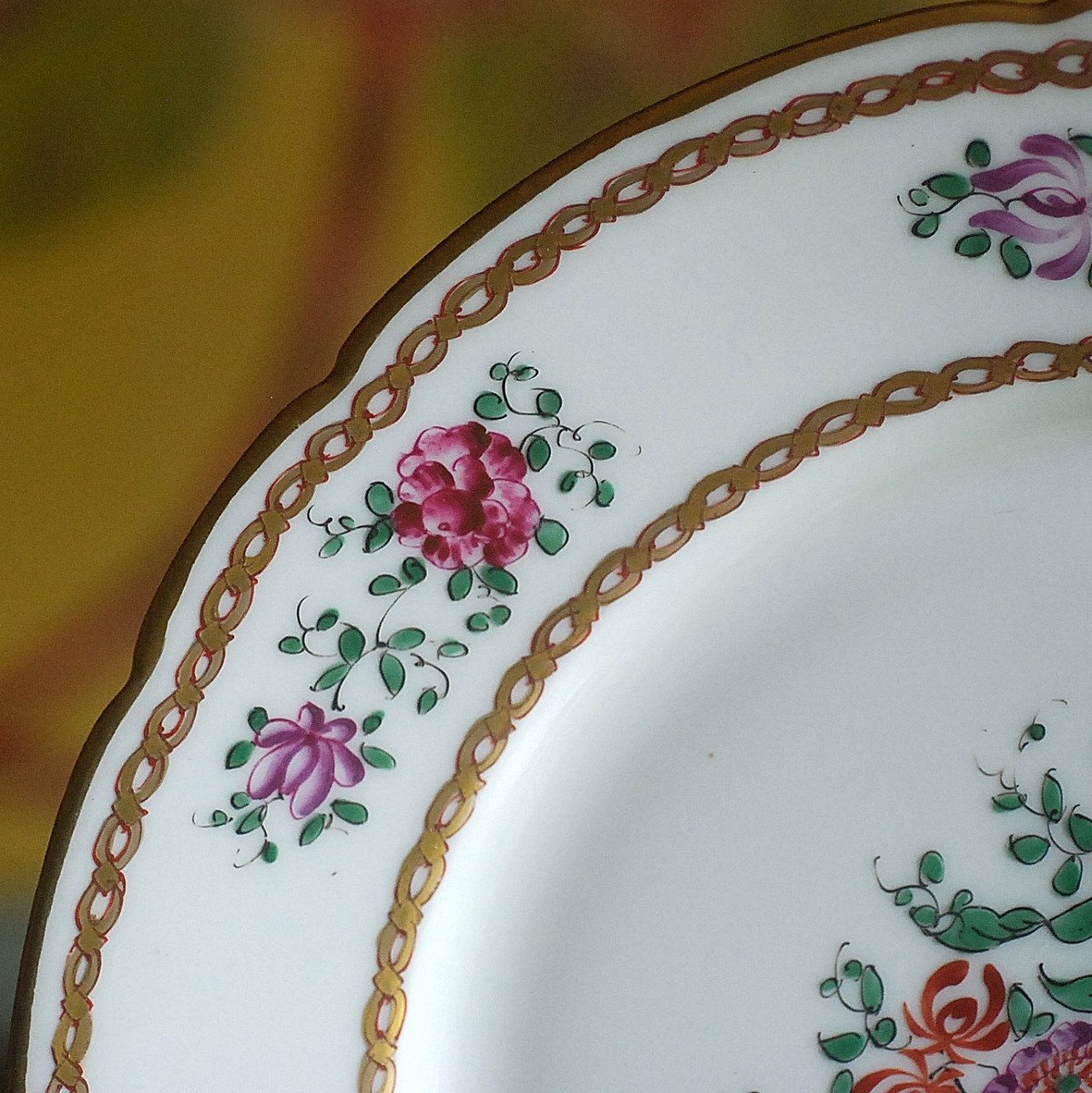 Twelve Porcelain Dessert Plates By Samson - Paris --photo-4