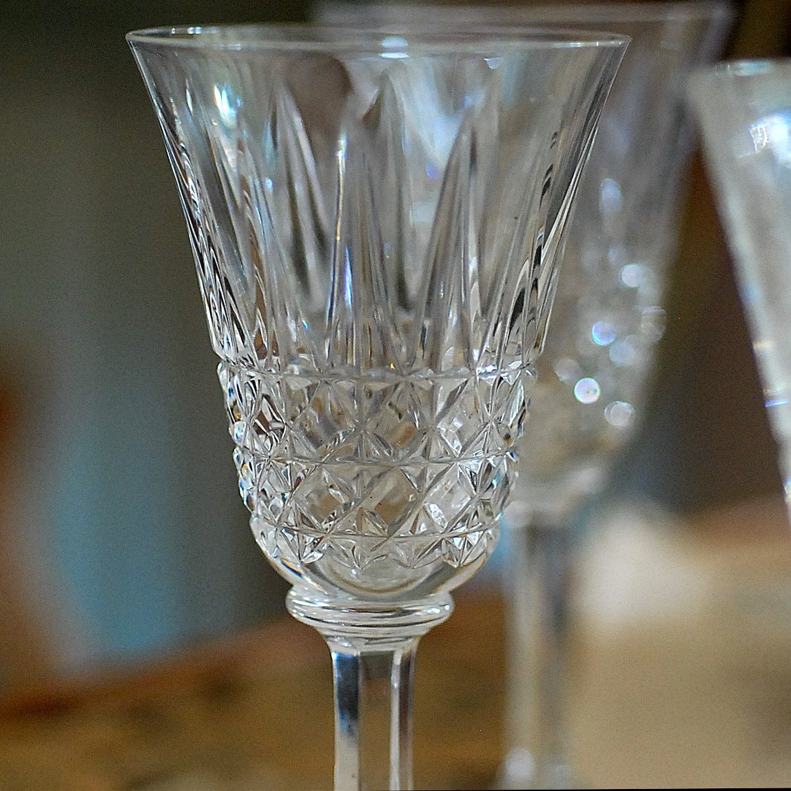 Set Of 11 Bordeaux Wine Glasses Model Tarn - Saint Louis Crystal, (model N ° 4)-photo-3