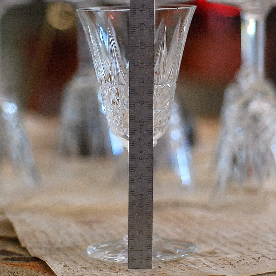 Set Of 11 Bordeaux Wine Glasses Model Tarn - Saint Louis Crystal, (model N ° 4)-photo-3