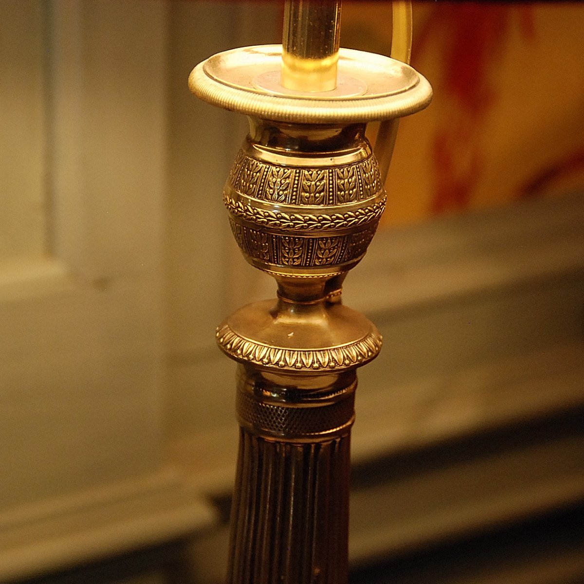 Candlestick From The Restoration Period Mounted As A Lamp-photo-1