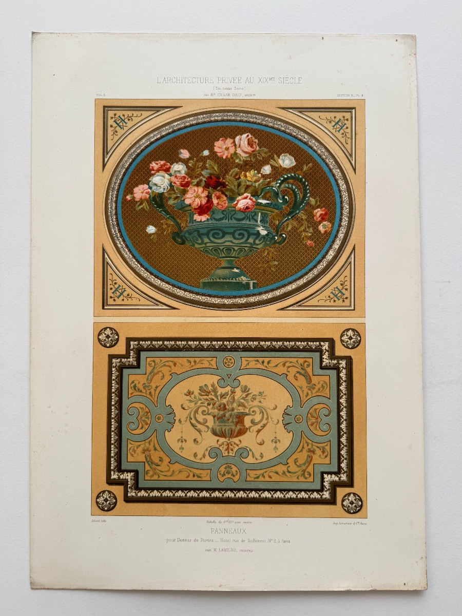 Panels For Overdoor. l'Architecture Privée Au XIXe Siècle. 1877-photo-2