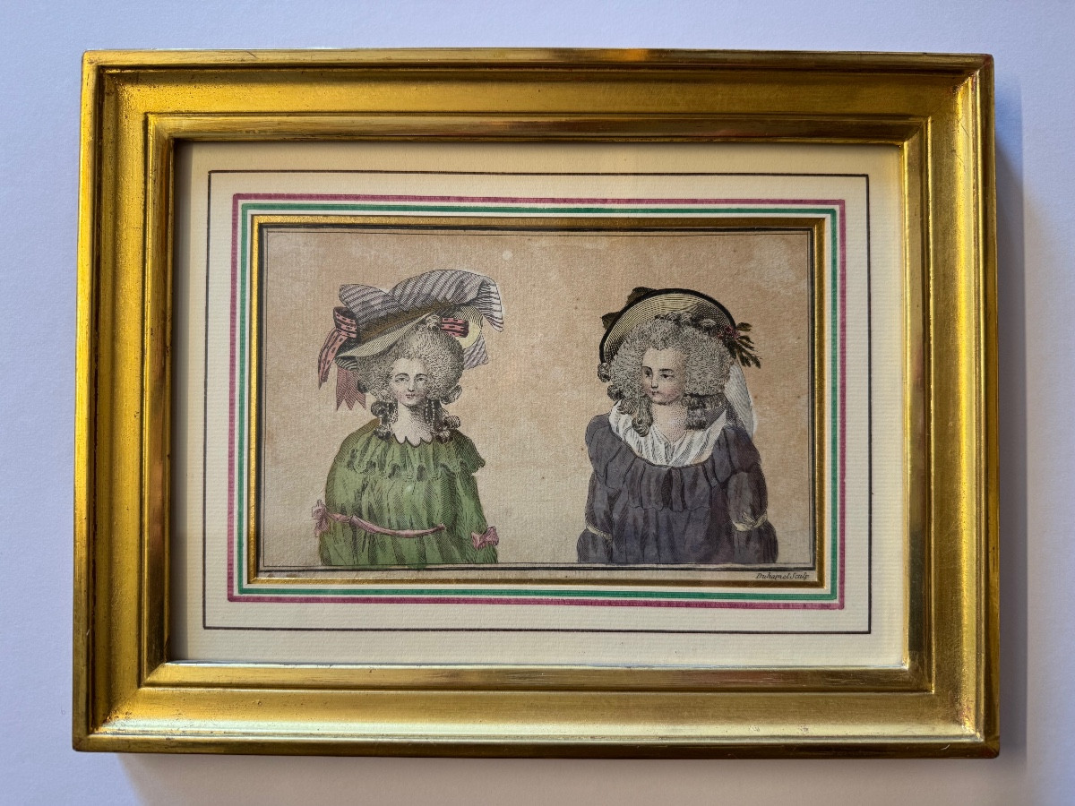 Gravure de mode XVIIIème siècle encadrée.