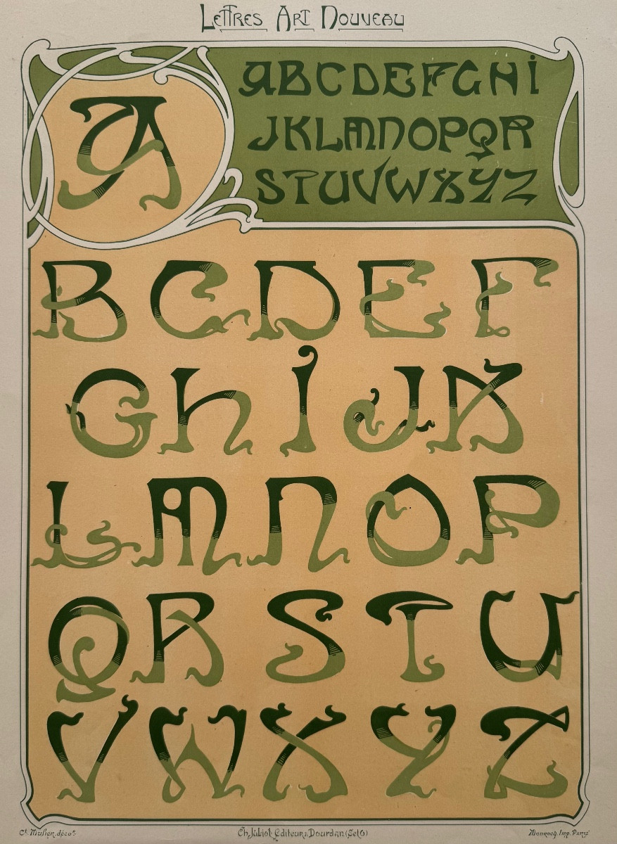 Lettres Art Nouveau. c.1900