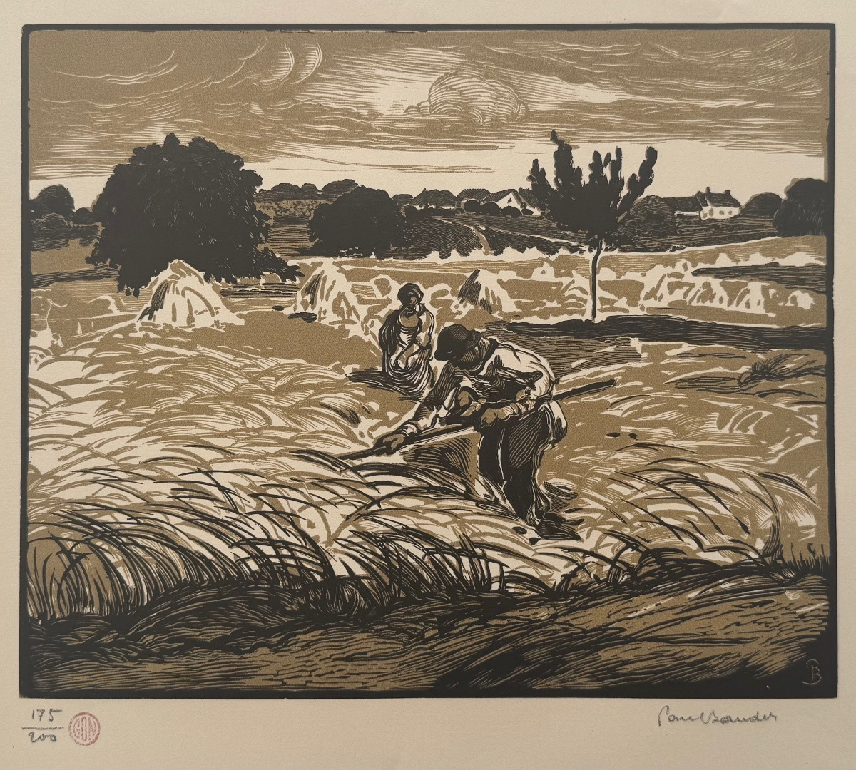 Estampe. Impression en deux teintes. 20ème siècle-photo-2