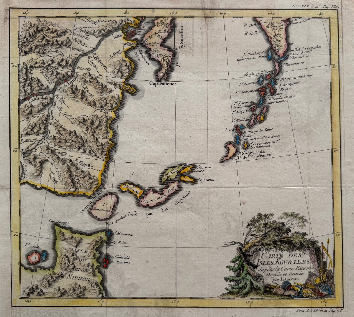 Carte des Isles Kouriles. c.1750