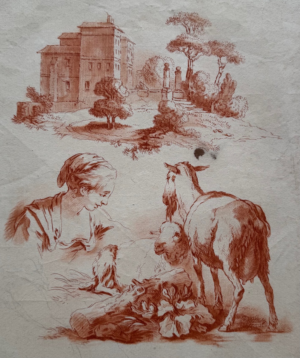 Paysage, visage et animaux. 1778