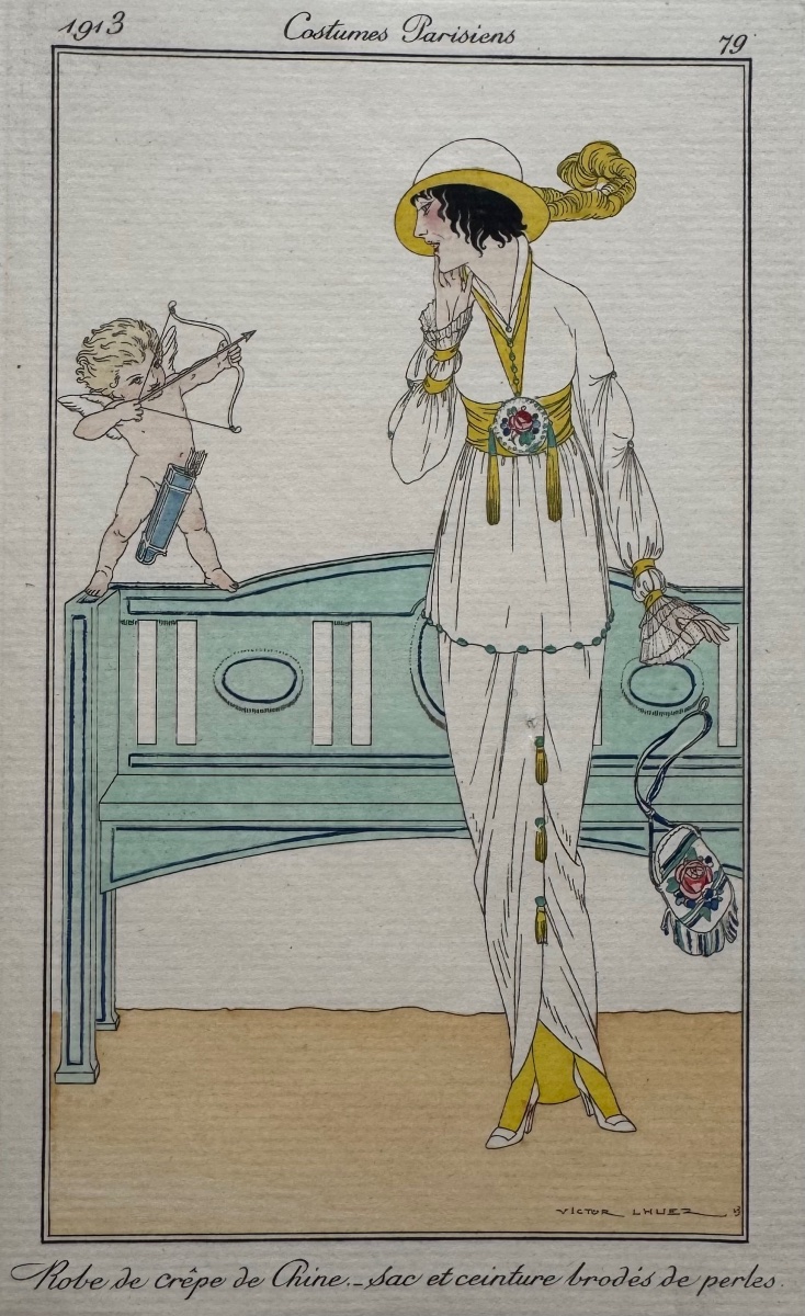 Costumes Parisiens. Robe de crêpe de Chine. 1913-photo-2