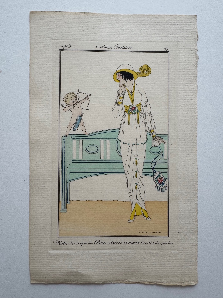 Costumes Parisiens. Robe de crêpe de Chine. 1913-photo-3