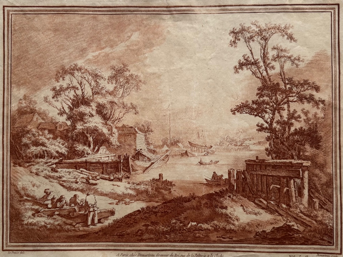 Landscape Along A River In Russia. C. 1770-photo-2