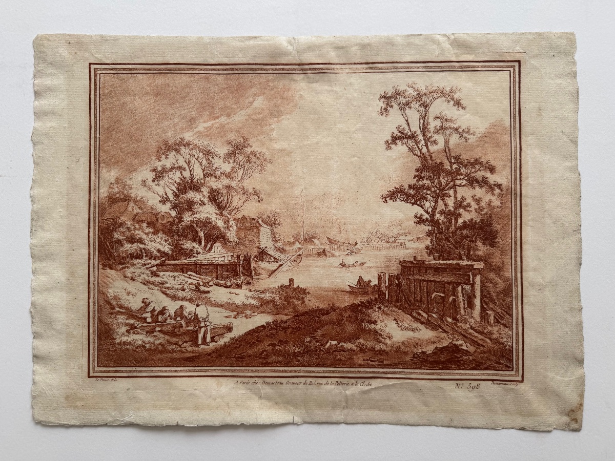 Landscape Along A River In Russia. C. 1770-photo-3