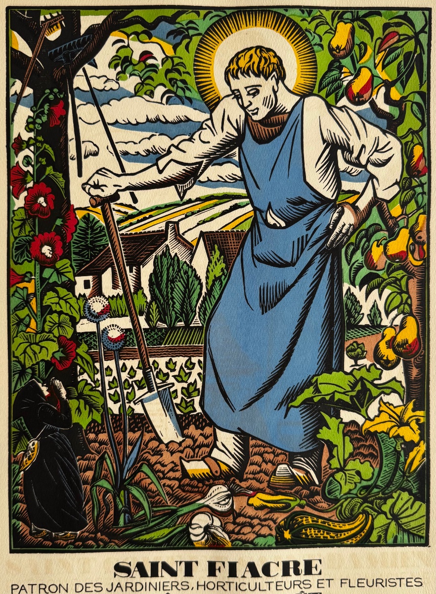 Les Saints Patrons des Métiers de France. Saint Fiacre. c.1940