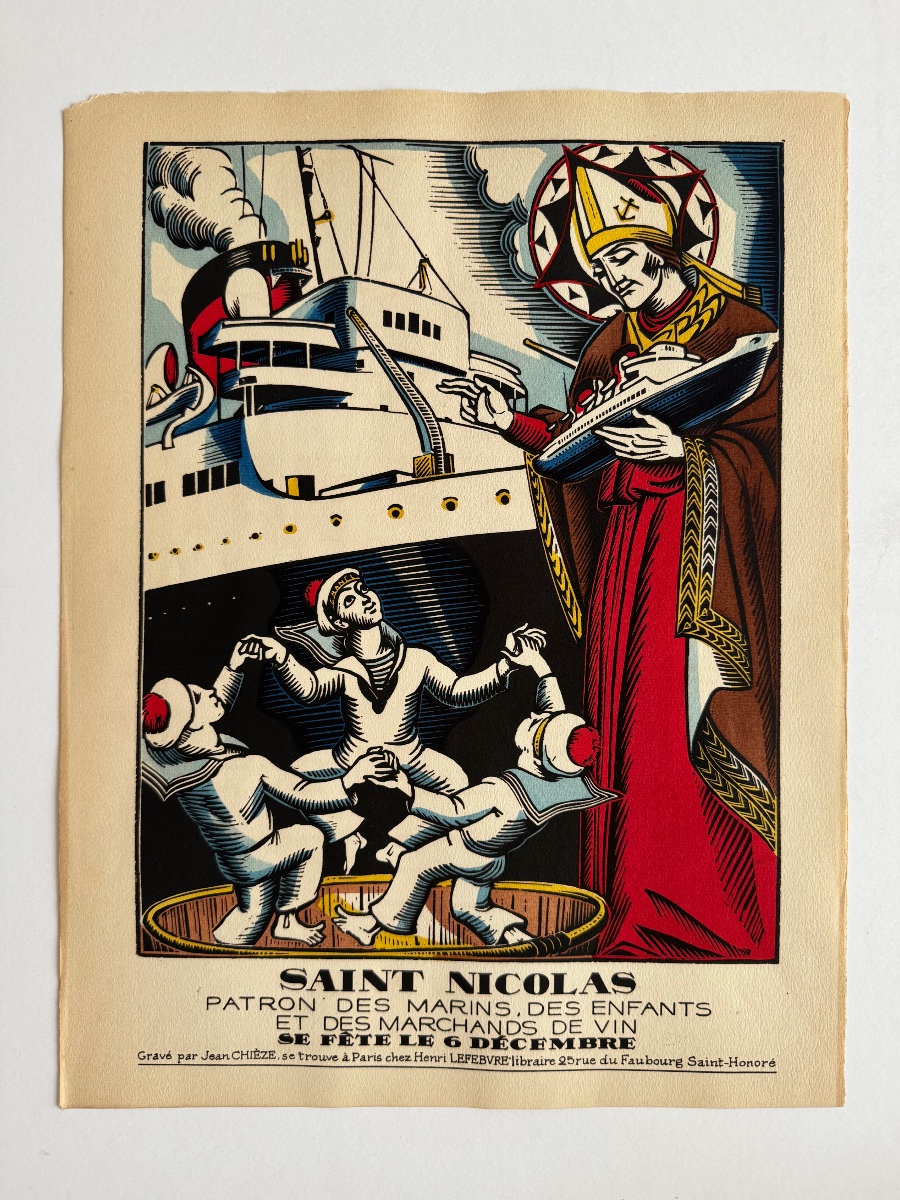 Les Saints Patrons Des Métiers De France. Saint Nicolas. C. 1940-photo-2