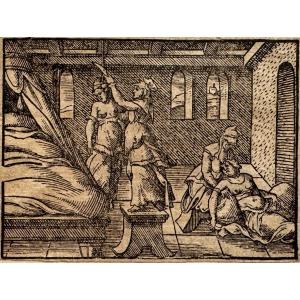 Ovid's Metamorphoses. Myrrha Wants To Hang Herself. 16th Century
