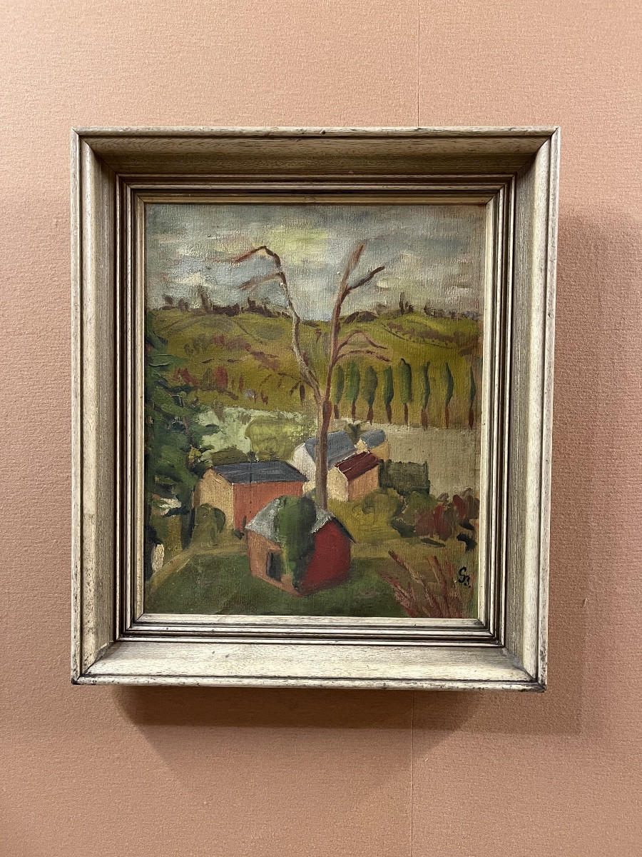 Paysage de Normandie fauviste-cubiste  par Georges Braque (1882-1963).-photo-2
