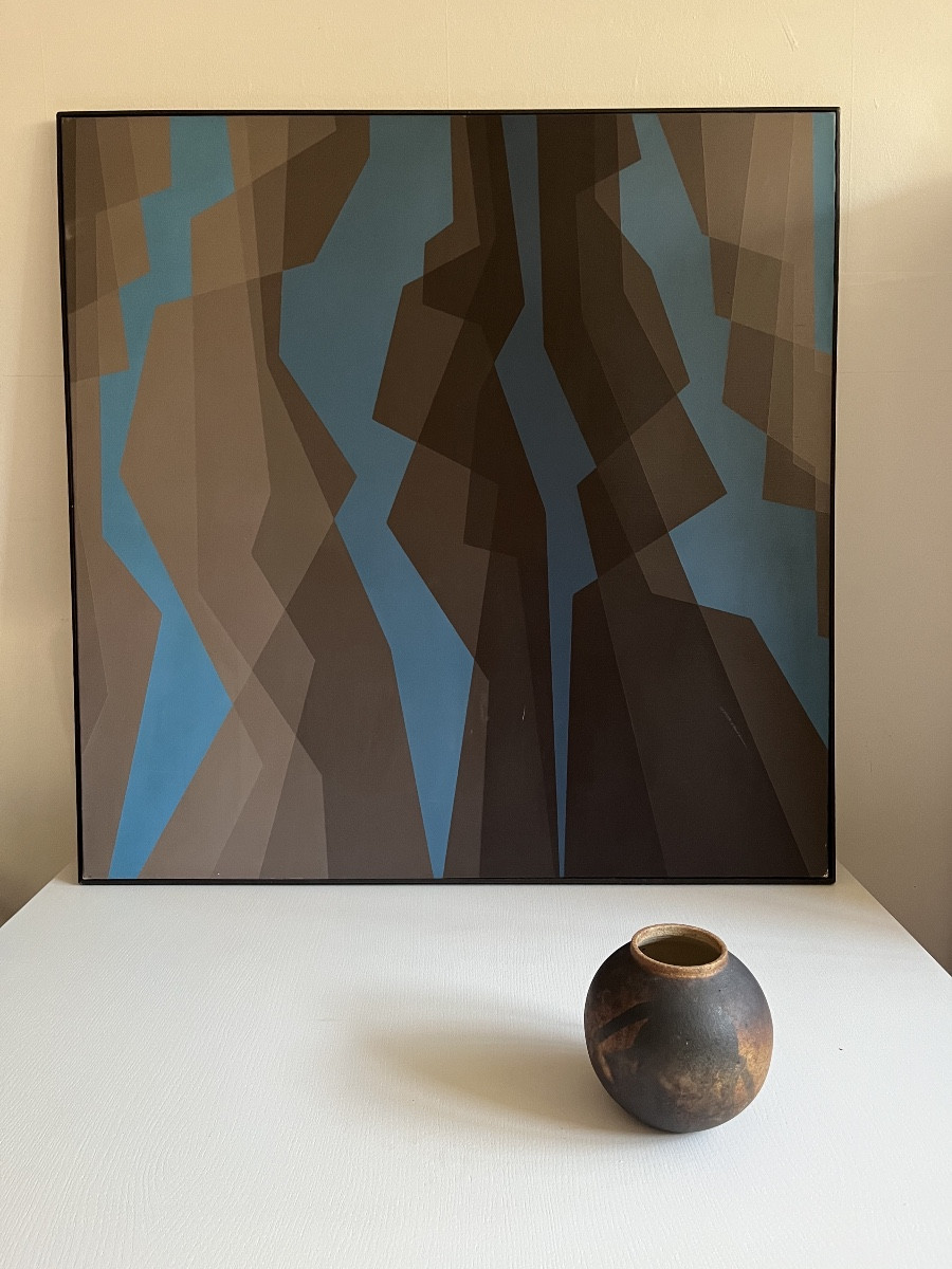 Optical Artwork, By Daniel Dupéchez Dit Dadzu, French Artist And Painter (1926-1999).-photo-2