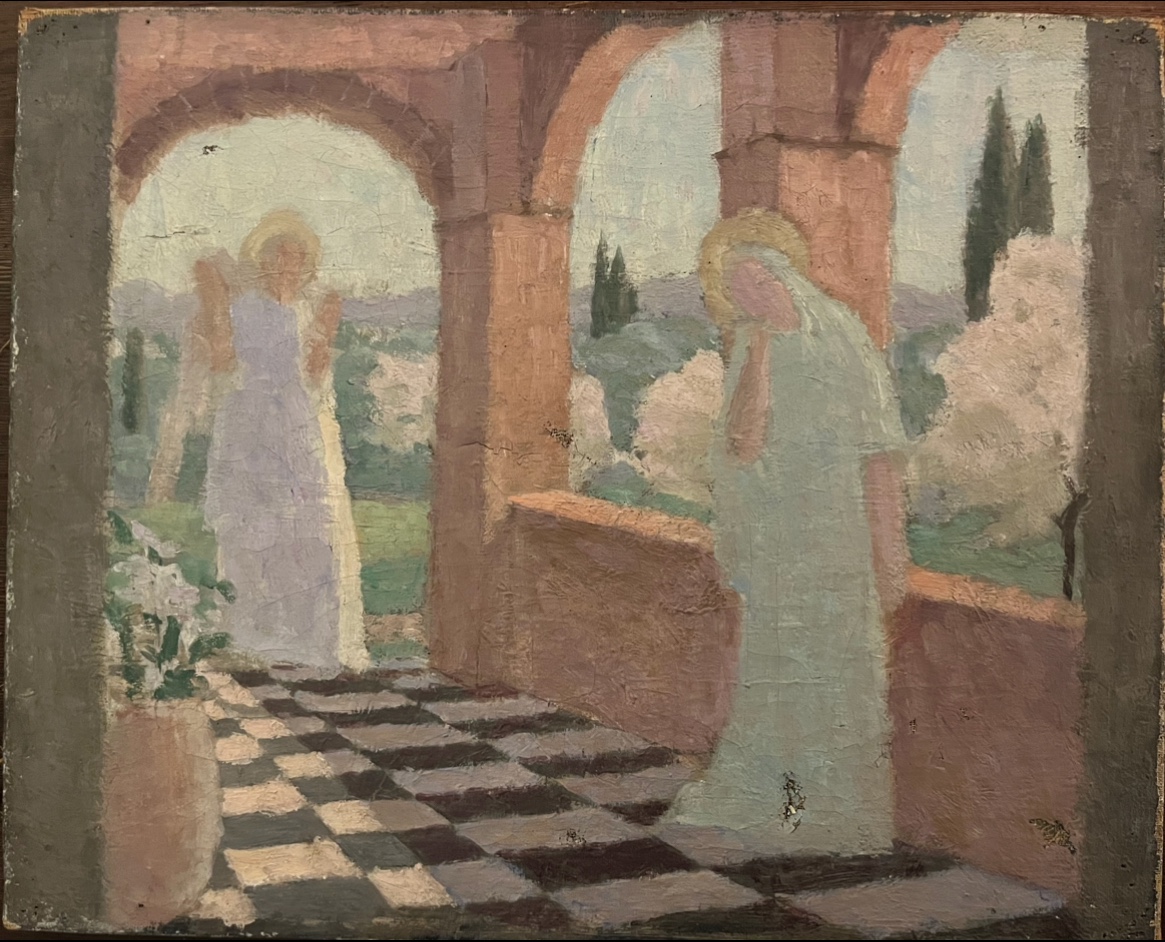 The Annunciation, Nabi Painting By Robert Santerne, French School (1903-1983).