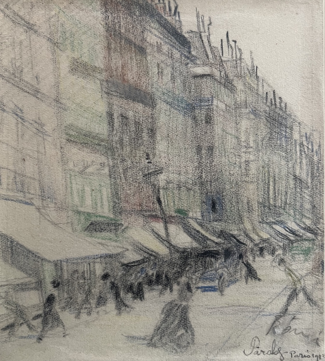 Paris, A Lively Street, Nabi Work By Jozsef Rippl-ronai, Hungarian School (1861-1927).-photo-2