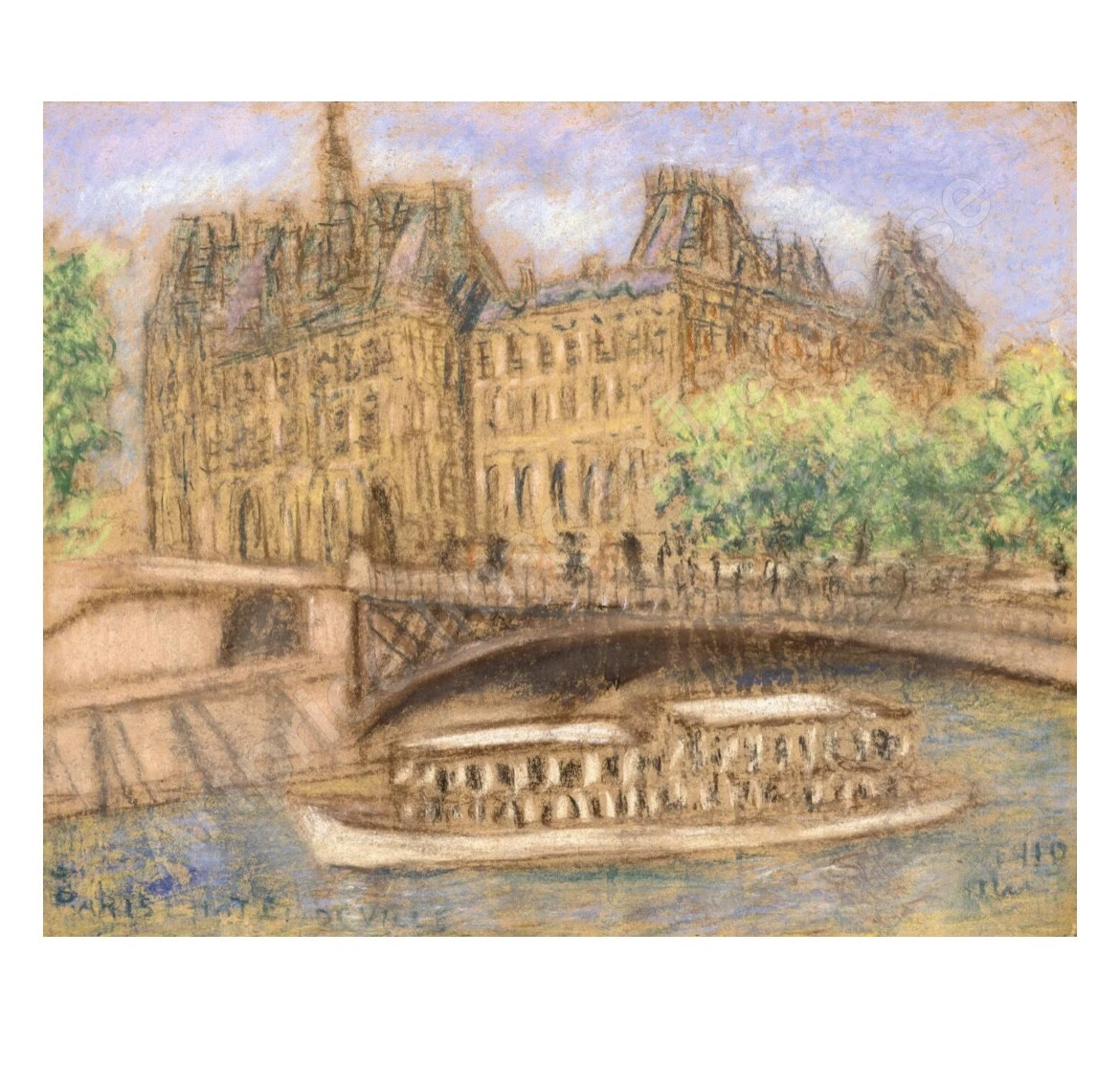 Paris, A Lively Street, Nabi Work By Jozsef Rippl-ronai, Hungarian School (1861-1927).-photo-3