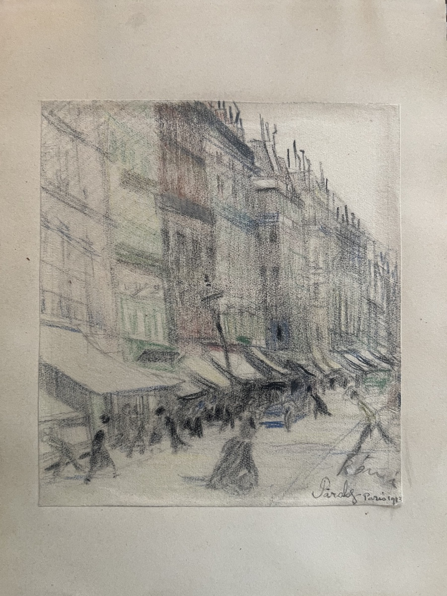 Paris, A Lively Street, Nabi Work By Jozsef Rippl-ronai, Hungarian School (1861-1927).