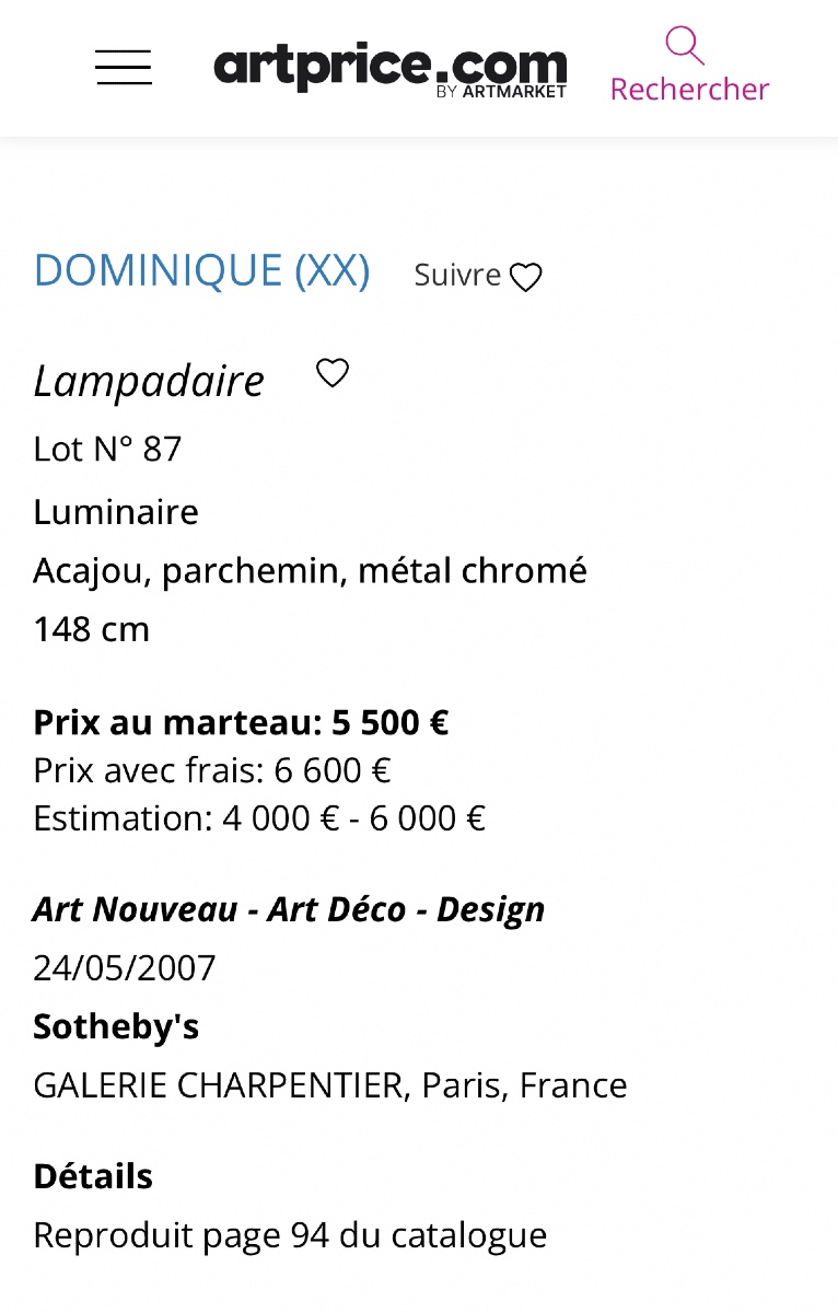 Lampadaire époque Art-déco,  Dominique, Paris-photo-8