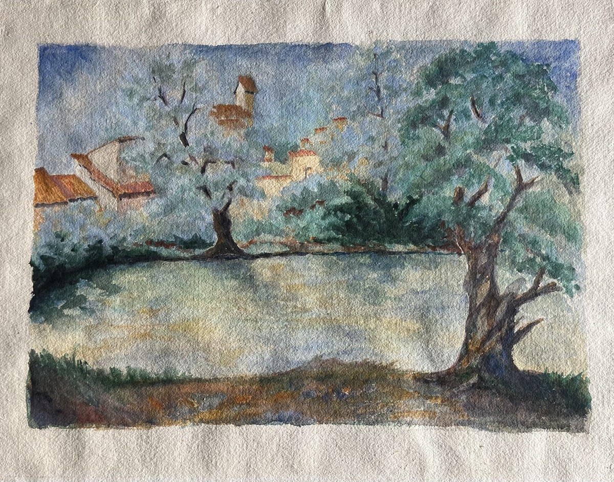 Landscape, Watercolor By Martha Walter, American Artist (1875-1976)