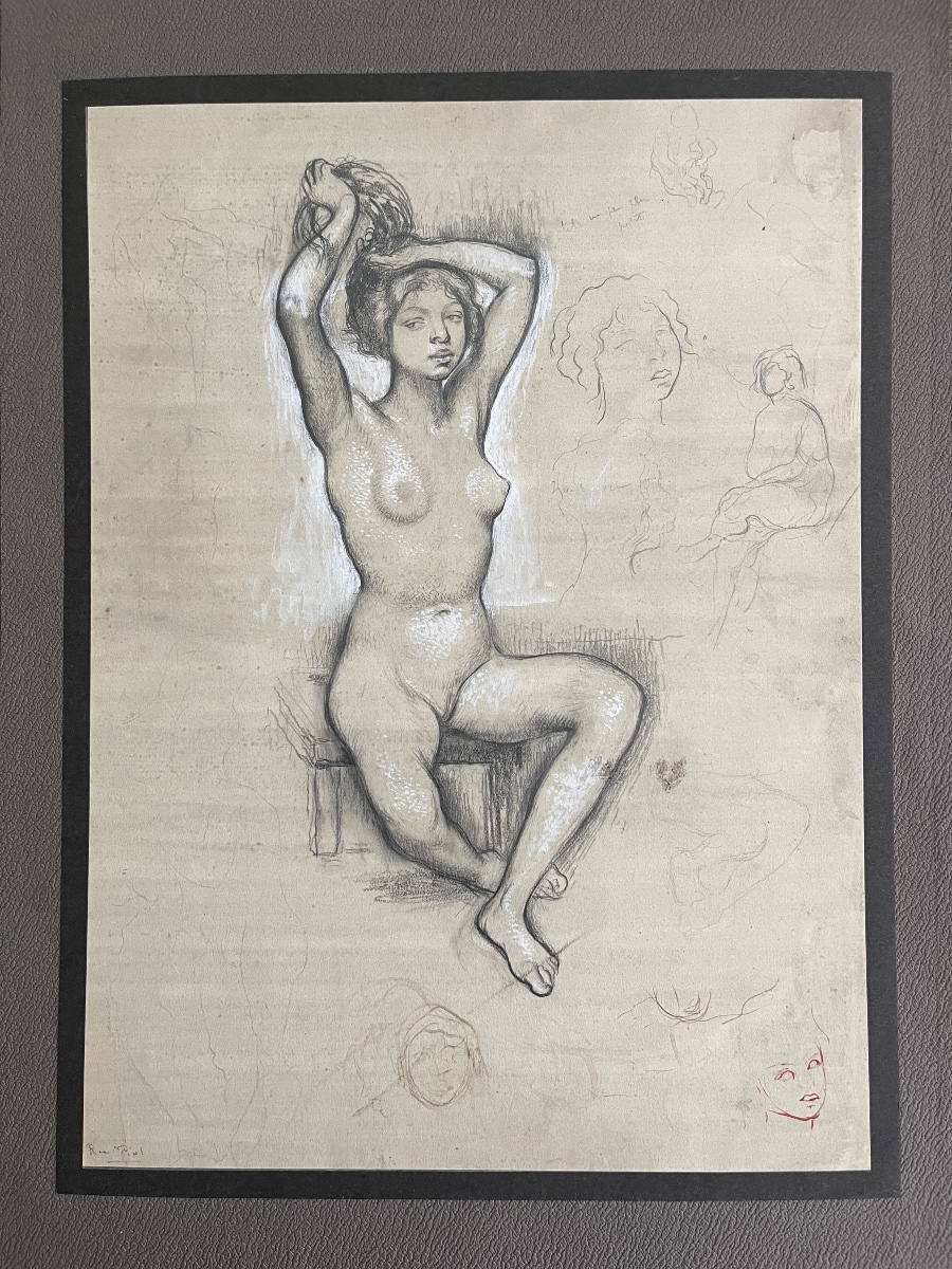 Drawing, Study For A Mural, By René Piot, A French Painter Born In Paris (1869–1934).