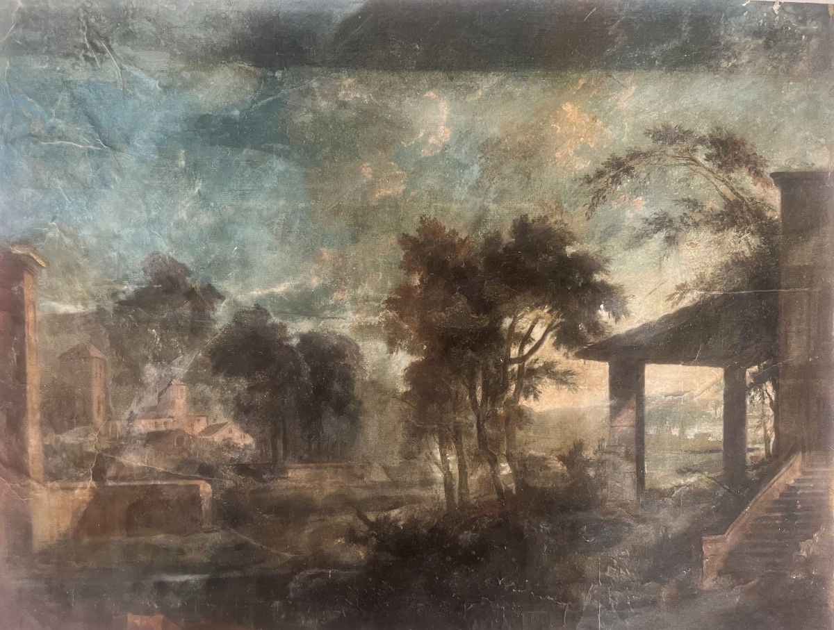 Idealized Landscape With Monuments, Featuring A Figure And Animals, By Pierre Patel (1648–1707).