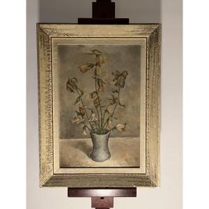 Still Life, Bellflowers, Titled Fiori Secchi, By Fernando Manetti (1899-1964).