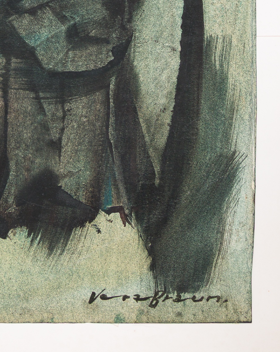 Vera BRAUN · Grande gouache originale signée · 1960-photo-3