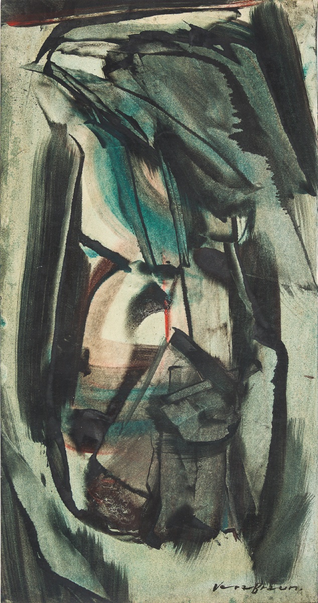 Vera BRAUN · Grande gouache originale signée · 1960-photo-2