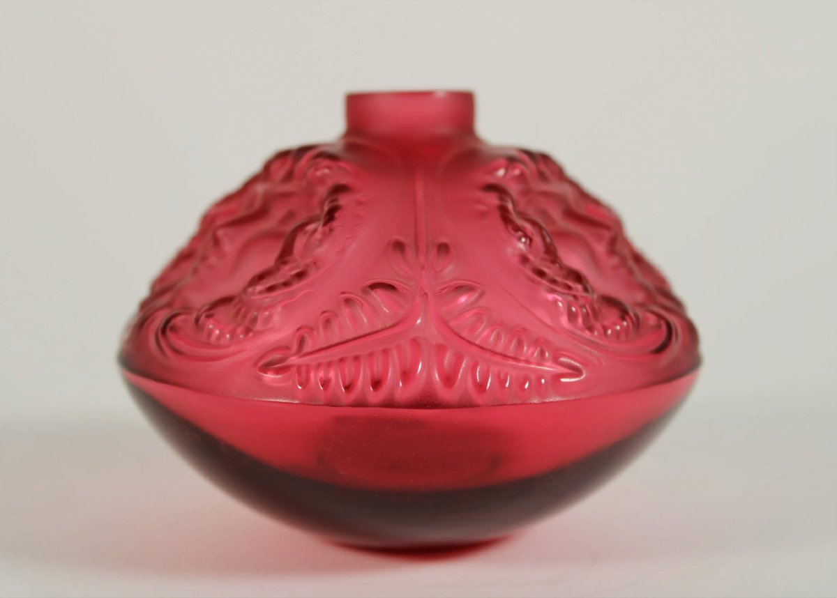 Lalique Crystal Vase-bottle, "psyché" Model-photo-2