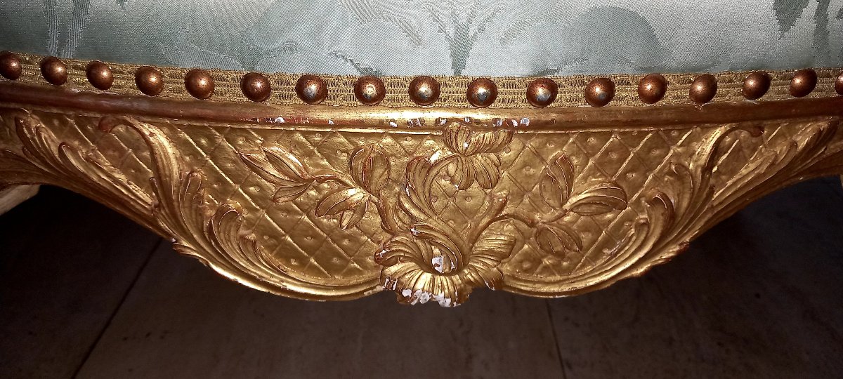  "duchesse" In Gilded Wood - Late Regency - Louis XV Period-photo-1