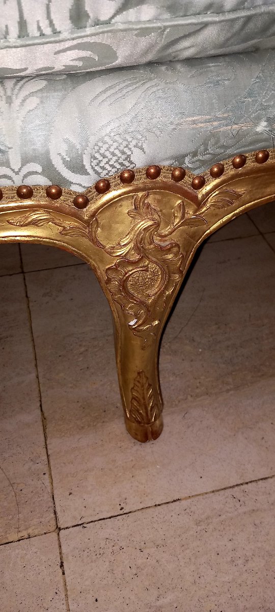  "duchesse" In Gilded Wood - Late Regency - Louis XV Period-photo-2