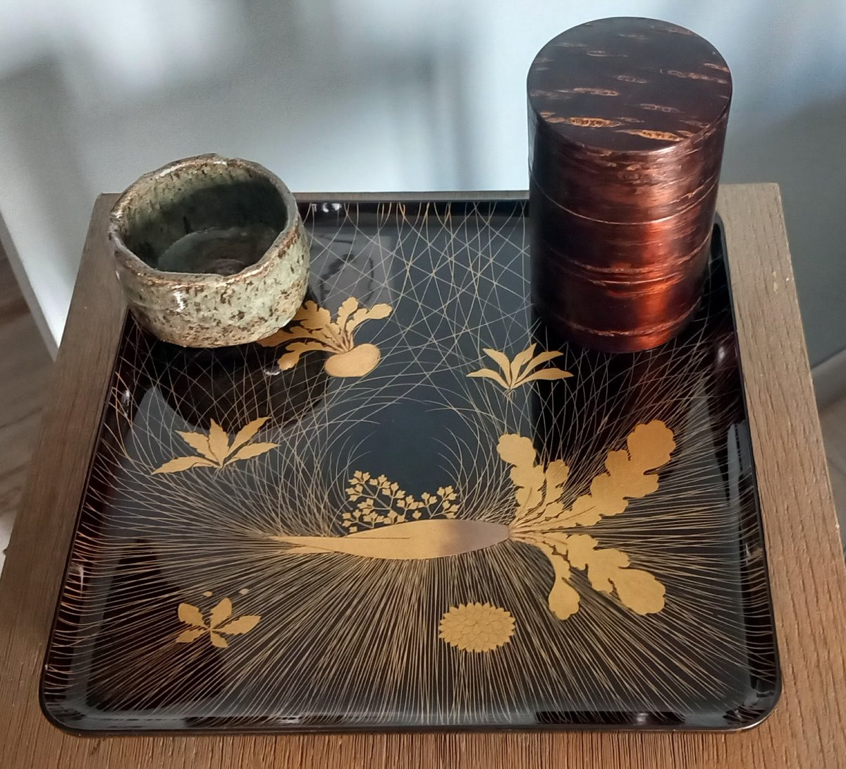 Plateau laque du Japon-  " Automne"- Période Showa -photo-1