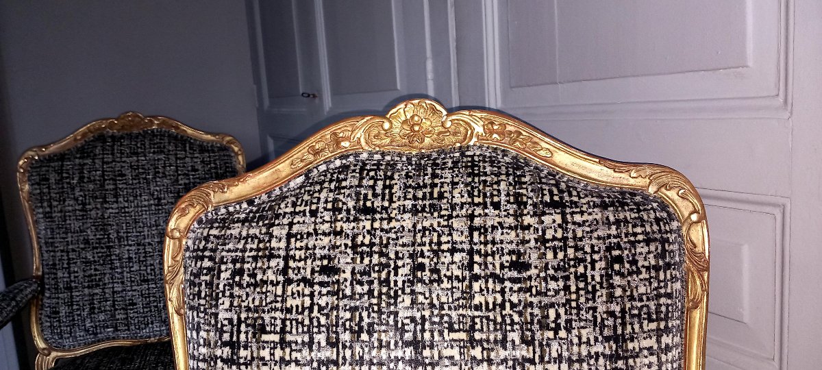 Pair Of Louis XV Armchairs - à La Reine-photo-4
